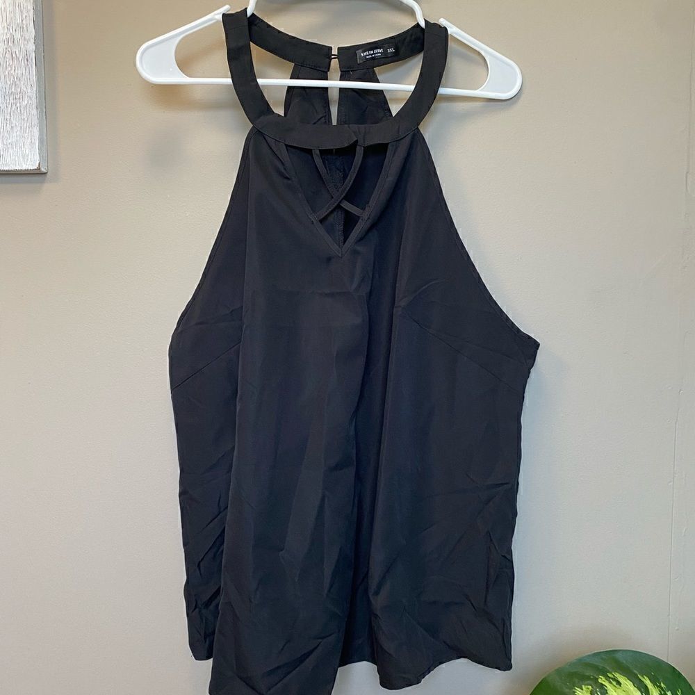 Women’s Shein Curve Black High Neck Sleeveless Top